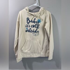 Cream Hooded Sweatshirt with Navy Accent Calloway Gardens Xmas 2018